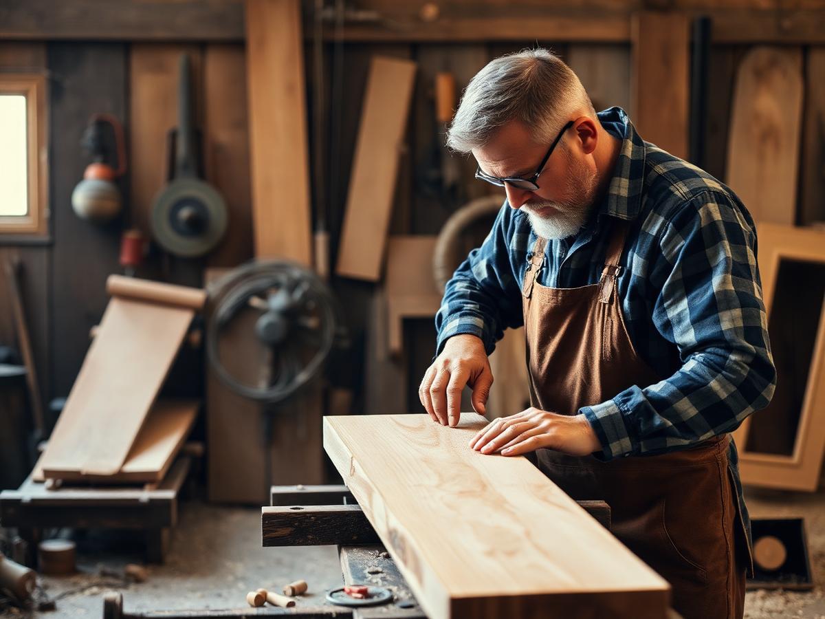Vakman die maatwerk maakt in een houtzagerij